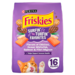 Purina Friskies Dry Cat Food for Adult Cats & Kittens, Surfin‘ & Turfin